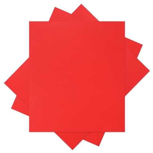 sourcing map 3PCS Heat Transfer Vinyl, Bright Red 12 x 10 HTV Iron-on Vinyl Sheet for T-Shirts DIY Heat Vinyl Design Easy to Cut & Weed
