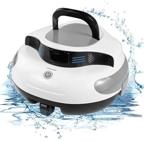 Pulitore automatico per piscine, robot skimmer per piscina,robot pulitore per piscina senza fili con maniglia superiore,parcheggio autonomo, ricarica rapida per piscine fuori terra e interrate