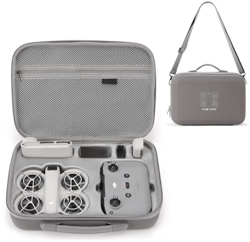 TaoAcc Borsa DJI Neo Fly More Combo per DJI Neo Case Custodia protettiva per DJI Neo RC-N3 e 6 batterie drone accessori portatile in PU con tracolla, grigio., DJI Neo Fly More Combo