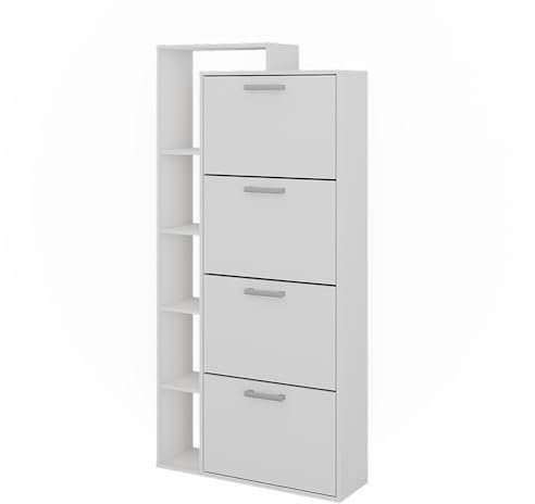 Vicco Schuhkipper Orlando, Schuhregal, Weiß, 80 x 166.1 cm mit 4 Fächern