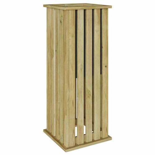 vidaXL Pflanzkästen Braun 33 x 33 x 85 cm Imprägniertes Kiefernholz, Garten- und Terrassenübertopf, rustikale Aufbewahrung, robuster Holzkasten für drinnen und draußen, Kräuterhalter