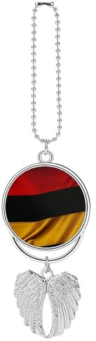 Deutschland Flagge Auto Anhänger Rückspiegel Hängende Ornament Auto Dekor für Rückspiegel Schlüsselanhänger Silber Stil