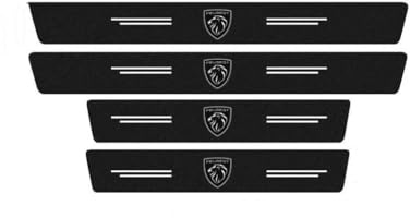 yishao Lot de 4 Autocollants de de Seuil en Fibre de Carbone pour Peugeot Expert 3 (III) V I 2016-2024, Seuil de Porte Garniture Anti Rayures Accessoires de Voiture,C