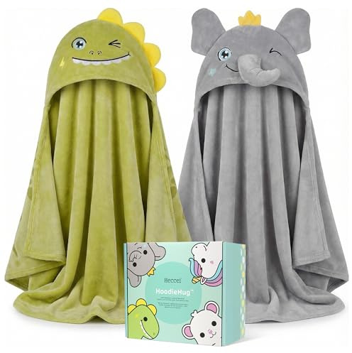 HECCEI Kapuzenhandtuch Baby,140x70 cm Weiches kinderhandtuch mit Kapuze zum Einwickeln, Saugstark & Schnell Trocknend Badetuch für Babys und Kinder