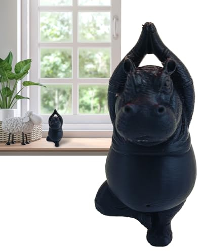 Sionhiuo Hippo Deko,Meditierendes Kleine Deko Figur Für Schreibtisch - Skulptur Sammelstücke Schreibtisch Für Geburtstag Einweihungsparty Kamin Wohnzimmer Wohnheim