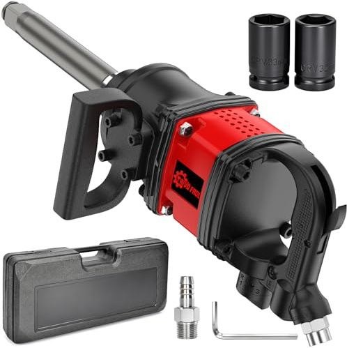 Trivd Frol Air Impact Wrench 1 inch Impact Gun 1 Inch Impact Wrench, Up to 3550 Ft.lbs, 5000RPM High Torque Pneumatic Impact Wrench with 32mm-33mm Sockets, 1/2 Air Inlet for Heavy Duty Repairs