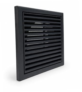 Fantronix 100 mm Fixed Blade Wall Vent with Fly Screen – Slate Grey