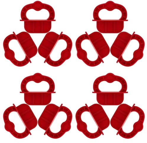 HAMPPLIES 12Pcs 1/4 Inch Red Deck Board Spacer Rings for Composite Decking Alignment Tool, Gap Guide for Decking Installation and Wood Board Spacers