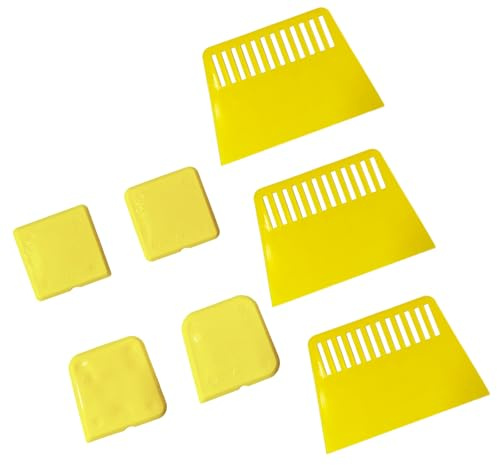 ZEMINRI 7 Piezas Espatula Masilla Durable Espatula Plastico (7Piezas) | Uso Práctico: Espátula para alisar paredes, ayuda a eliminar residuos de masilla y facilita trabajos de reforma.