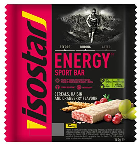 Isostar Barres Energy Cranberry, 120 g