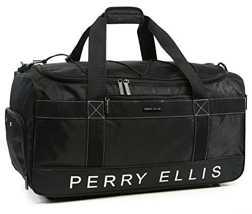 Perry Ellis Herren Reisetasche Weekender mit Schuhfach, Schwarz (Schwarz) - PE-SD-A222