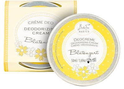 BadeFee Deo-Creme Blütenzart vegan (50ml) ohne Aluminium - mit Sheabutter, Kokos- & Mandelöl - sanfte Pflege & 24h Schutz vor Schweißgeruch für empfindliche Achseln - Duft nach frischen Blüten