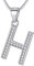 Morella Damen Buchstabenhalskette Halskette und Anhänger Buchstabe H aus 925 Silber rhodiniert 45 cm lang
