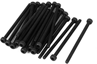 sourcing map 20pcs M2.5x40mm Vis à six pans creux tête hexagonale Boulon Alliage d'Acier vis Moletée Noir