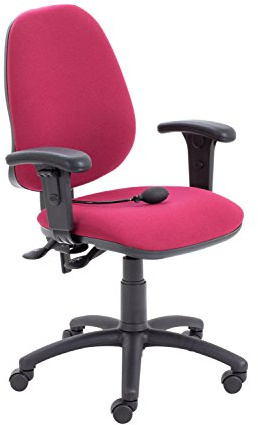 Office Hippo Desk Chair, Ergonomic Home & Office Chair With Adjustable Seat, Back, Arms & Lumbar Pump For Comfort & Support, Computer Chair With Curved Back For Daily Use - Claret Red