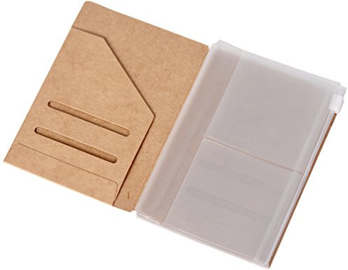 newestor Set mit 2 Reißverschluss-Hüllen und Kraftpapier-Einlagen für Reisepass