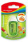 Keyroad Plastikspitzer mit Radiergummi, Einzel Mini Spitzer, Anspitzer, Blister, Farbmix, Bleistiftspitzer / 1 Stück