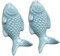 FBSHOP(TM) 2PCS 55mm Blau Cute Fisch Form Keramik Türknauf Griff Knöpfe für Schrank/Schublade/Bad/Kinderzimmer, Great & Fun Decor,7 Farben erhältlich