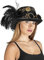 MW Steampunk Hut Zylinder mit Brille und Federn