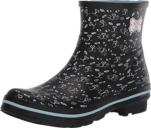 Skechers Women's RAIN Check Misty Eye Boot, Black Printed Rubber, 4 UK