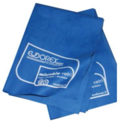 Eudorex Pro Microblu Vetri, Ultramicrofibra in Non-Tessuto. Specifico per Vetri e Superfici Lucide. Pulisce e Sgrassa in Profondità, Scorre e non Lascia Aloni - 20 Confezioni da 5 Pz