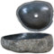 38-45 cm Naturstein Waschbecken Oval Flußstein Steinwaschbecken Aufsatzwaschbecken Handwaschbecken für Badezimmer oder Waschraum Durchmesser der Abflussöffnung 4,5 cm