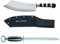 Dick 1905 breites Kochmesser Ajax 22 cm Set inkl. Messertasche & rundem Standard Wetzstahl 25 cm mit Holzgriff