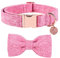 DOGWONG Hundehalsband mit Abnehmbarer Fliege, Rosa Haustierhalsband Hundefliege Geschenk für Mädchen oder Jungen Hunde, Bequeme verstellbares Hundehalsband für kleine mittelgroße Hunde