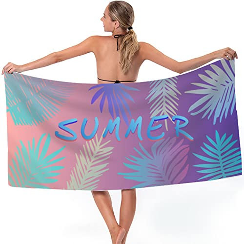 LEcylankEr Strandtuch 180×75cm Mikrofaser Badetuch für Damen, Badehandtuch Groß für Strand, Schnelltrocknend, 360g (Sommer)