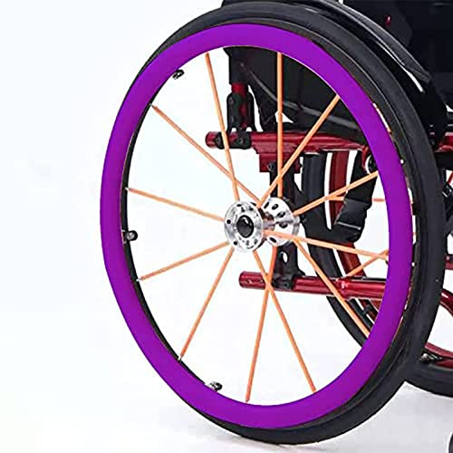 WENNEWU 24 Inch Wheelchair Push Rim Covers, Non-Slip Wear-Resistant Hand Push Cover,Purple,24in