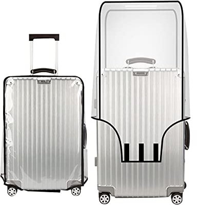 Ruick Koffer-Abdeckungen Transparent Gepäck Cover PVC-Material Reisekoffer-Schutzhülle Kofferschutzhülle Schutzhülle Wasserdicht Waschbar Kratzschutz (24inch)