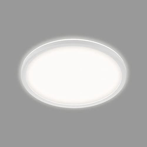 TELEFUNKEN – LED Bad Deckenleuchte mit Backlight, IP44 Badezimmerlampe, ultraflach, neutralweißes Licht, Weiß, 290x35 mm (DxH), 321606TF