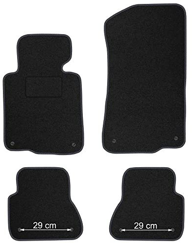 MatsMore Autoteppiche Automatten Velours Fussmatten passt für BMW 3er E46 1998-2001 - Standard, Gewebt, Grau fußmatten Auto - Erleben Sie neuen Fahrkomfort mit einem Velours- Auto fußmatten Satz für