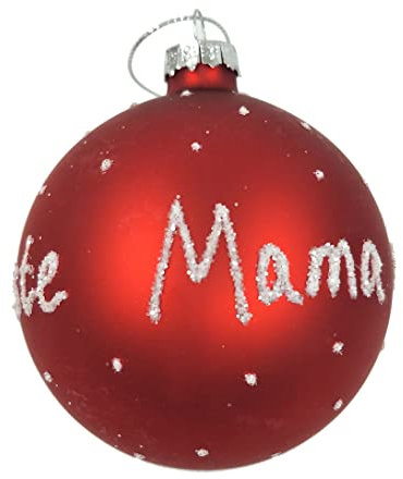 Große Christbaumkugel Beste Mama D: 8cm - Baumschmuck Familie, Baumkugel