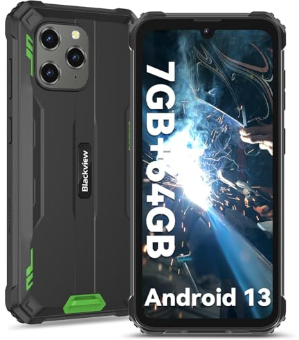 Blackview BV5300Pro Rugged Smartphone Android 12, 7GB+64GB/1TB, 6580mAh Battery, 6.1 HD+ Display, 3 Cards Slot, 13MP Waterproof Camera, P68&IP69K Outdoor Mobile Phones, 4G Dual SIM Unlocked,NFC/GPS