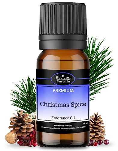 Christmas Spice Fragrance Oil, Christmas Oils for Diffuser, Perfect for Soap, Candle Making, Wax Melts & Diffuser - Great for use in Bath Bombs, Perfume Oil, Christmas Scent - Vegan & UK Made - 10ml