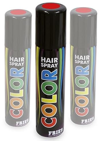 3 Dosen Haarspray rot - Set-Preis für 3x 100ml. Colorspray für Karneval, Fasching, Halloween und Party