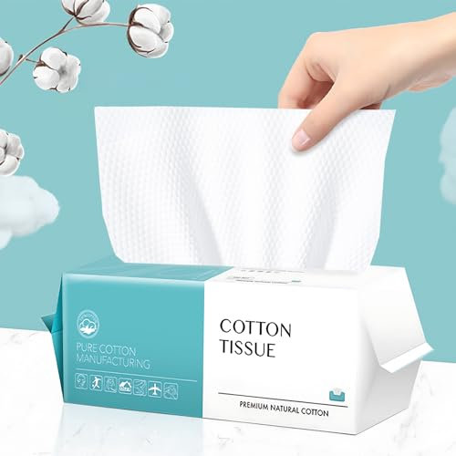 Asciugamani Monouso 100 Pezzi, Cotone Salviette Struccanti, Salviette Monouso biodegradabili per Il Viso, Cura Della Pelle, Rimozione Del Trucco, Pulizia Della Casa E Viaggi Essenziali