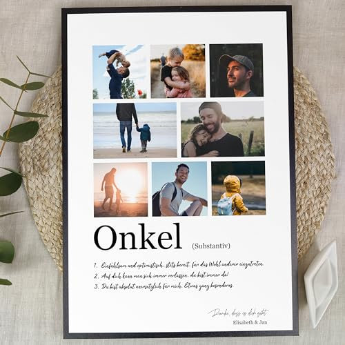 Onkel Geschenk Weihnachten - Personalisiertes Fotogeschenk auf Holz - Bester Onkel Geschenke, Onkel Geschenkideen, Onkel Geschenke, Onkel Geschenk Weihnachten, Geschenk für den Onkel, 8 Bilder