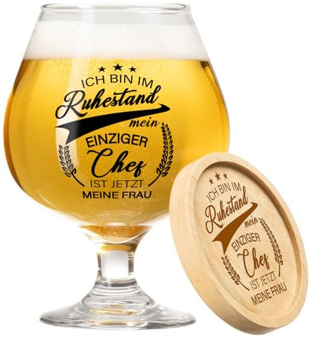 KAAYEE Ruhestand Geschenk, 17oz Bierglas Rentner Geschenk Mann, Renteneintritt Männer, Abschiedsgeschenk Rente für Kollegen