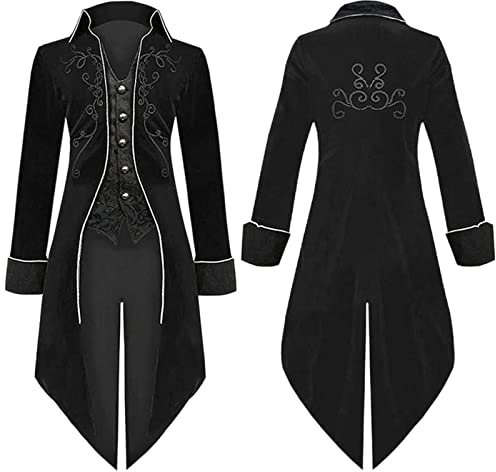 Manteau Gothique Femme Steampunk Manteau Femme Hiver Chaud a Manche Longues Blouson a La Mode Vintage Dentelle Jacket Robe Victorienne Veste De Costume De Cosplay Halloween Smoking
