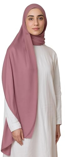 Voile Chic Atmungsaktiver Modal-Hijab-Schal für Damen – hochwertiges leichtes Kopftuch, Dusty Rose, Standard