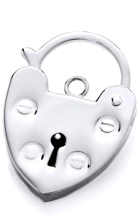 Old English Jewellers 925 Sterling Silver Large Heart Padlock Clasp Finding - 24mm x 17mm