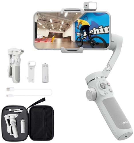 Kit de stabilisation VB4SE de FeiyuTech,pour téléphone Portable,Comprend Un stabilisateur à 3 Axes,Un Module d'éclairage et de Suivi,Un Sac de Rangement.Idéal pour Les Reels et vidéos sur TK/Youtube