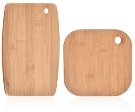 Lot de 2 mini planches à découper en bois - Petite planche à découper en bois - Planche à découper carrée - Mini planche à saucisse - Petite planche à découper - Kit de découpe de cuisine