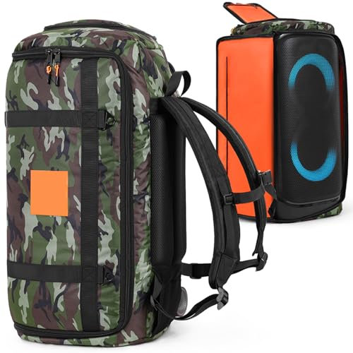 EUGOOCX Étui de voyage portable pour haut-parleur JBL PartyBox Stage 320, sac de rangement pour haut-parleur d'extérieur (camouflage)