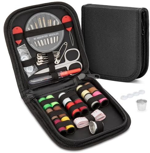 KEYHOT Nähset Grundausstattung, Reisenähset Nadel und Faden Set, Reise Nähzeug Set Kleines Sewing Kit mit Inhalt für unterwegs Hochwertig Anfänger mit Knöpfen(69PCS)
