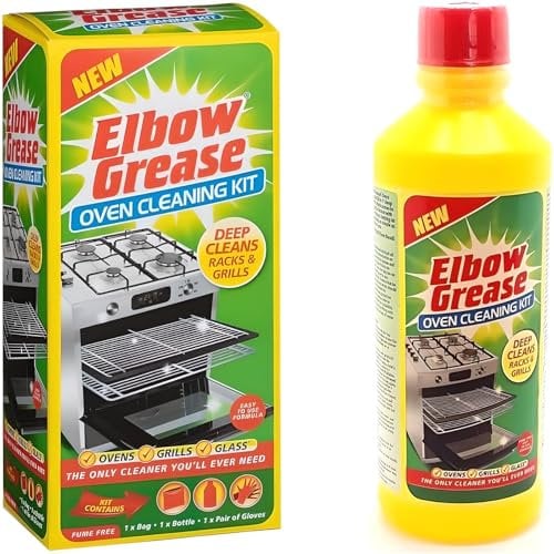 AMK® Elbow Grease Oven Cleaner Set Complete Cleaning Kit For Ovens Includes Cleaner Bag & Gloves Restores Shine