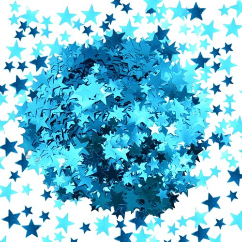 Yosawo 60g/2.1oz Stern Konfetti Glitzer Streudeko Sterne Bunt Tischdeko Geburtstag Hochzeit Weihnachten(XX/Sky Blue)