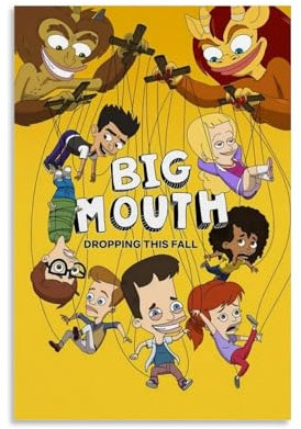 JIRUAHHY Big Mouth TV-Serie-Poster, Schlafzimmer, Wohnzimmer, Wandkunst, Dekoration, Poster, 30 x 45 cm, ungerahmter Stil